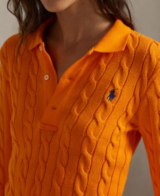 Women's Cable-Knit Polo Sweater