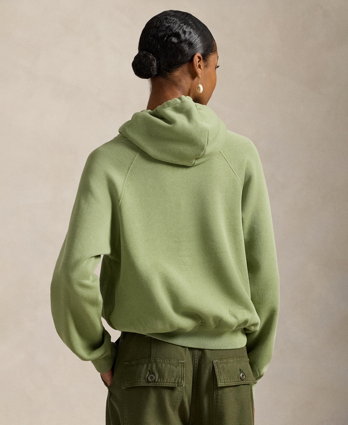 Polo Ralph Lauren Women's Shrunken Fit Fleece Hoodie Sweatshirt In Green