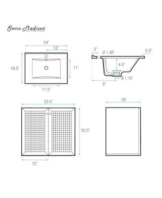 24" Wall-Mounted Bathroom Vanity in Black Oak with Single Faucet Hole Vanity Top