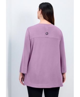 Women's Plus Size Breanna Eyelet Detail Hacci Top