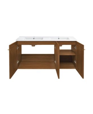 Classe 48" Wall-Mounted Bathroom Vanity with Double Basin Sink Top