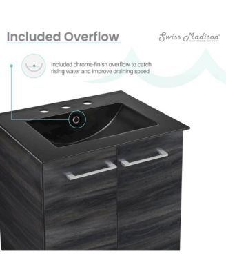 Annecy 24 in. MDF Bathroom Vanity With 3-Hole Ceramic Sink Top