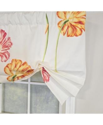 100% Cotton La Tulipe Butterfly With Poly/Cotton lining Rod Pocket Valance 50" x 16" White
