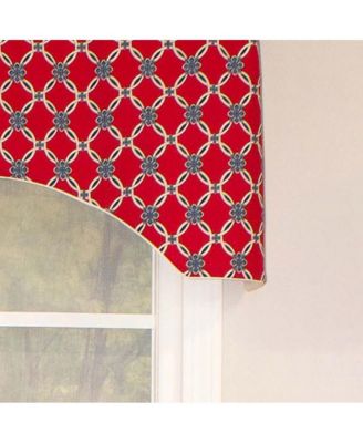 Andromeda Geometric Arch 3" Rod Pocket Valance 50" x 17" Red by RLF Home