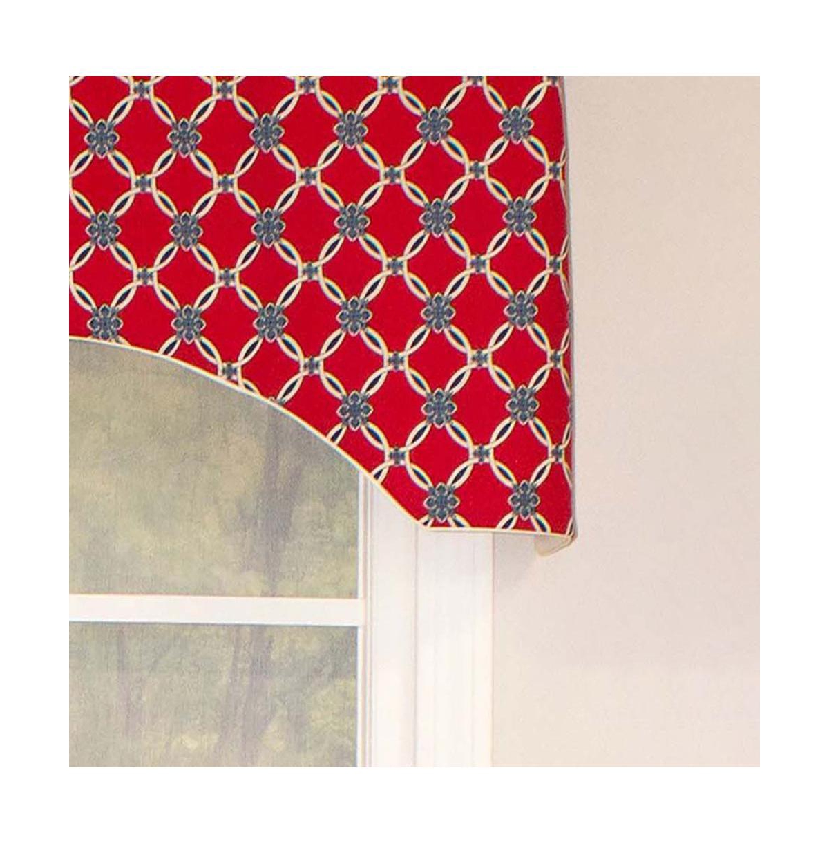 Andromeda Geometric Arch 3" Rod Pocket Valance 50" x 17" Red by Rlf Home