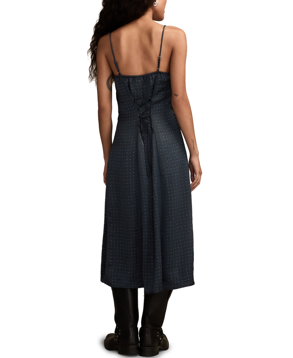 Lucky Brand Women's Sparkle Sleeveless Midi Dress In Blue