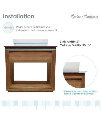 36" Reclaimed Wood Vanity, Walnut, Slate Countertop and Single Hole Vessel Sink