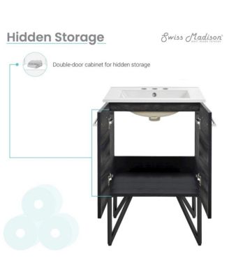 Annecy 24 in. MDF Bathroom Vanity With 3-Hole Ceramic Sink Top