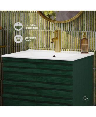 24" MDF Cascade Freestanding Bathroom Vanity with Sink Top