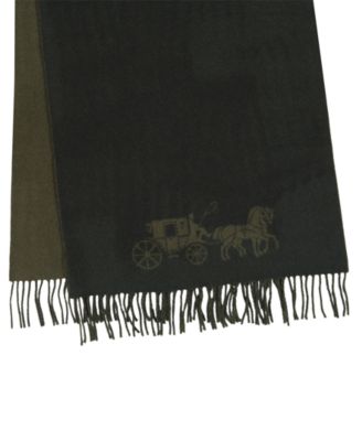 Women's Oversized Bicolor Horse and Carriage Muffler