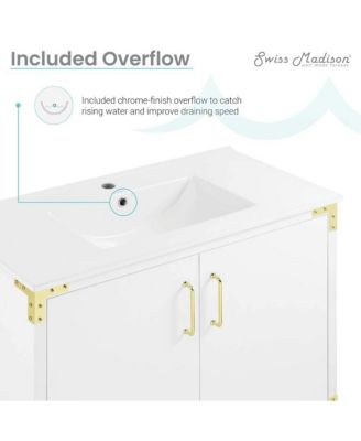 36" MDF Voltaire Freestanding Bathroom Vanity with Sink Top