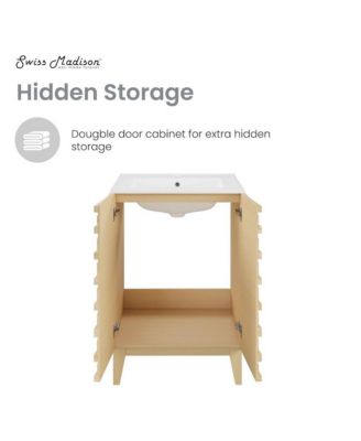 Cascade 24" Bathroom Vanity in Natural Oak