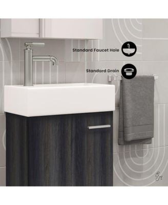 Colmer 18 Single, Black Walnut, One Cabinet, Bathroom Vanity