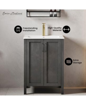 Avallon 24" MDF Freestanding Bathroom Vanity with Sink Top