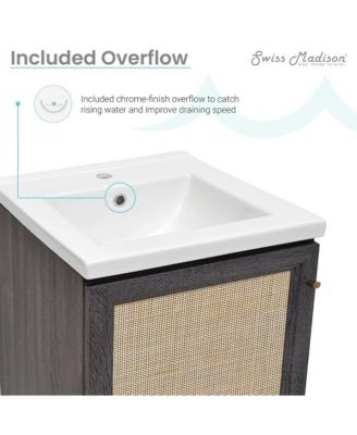 Classe 18" Freestanding Bathroom Vanity in Black Oak with Sink Top