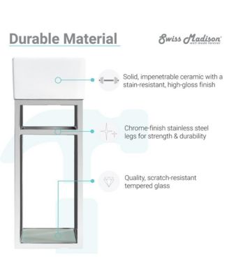 Pierre 19.5 Single, Open Shelf, Chrome Metal Frame Bathroom Vanity