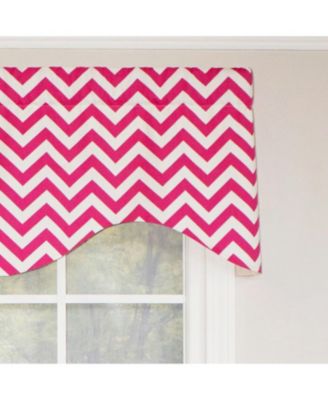 Zig Zag Cornice  100% Cotton with Fully Lined 3" Rod Pocket Valnance for Windows 50" x 17" Lipstick