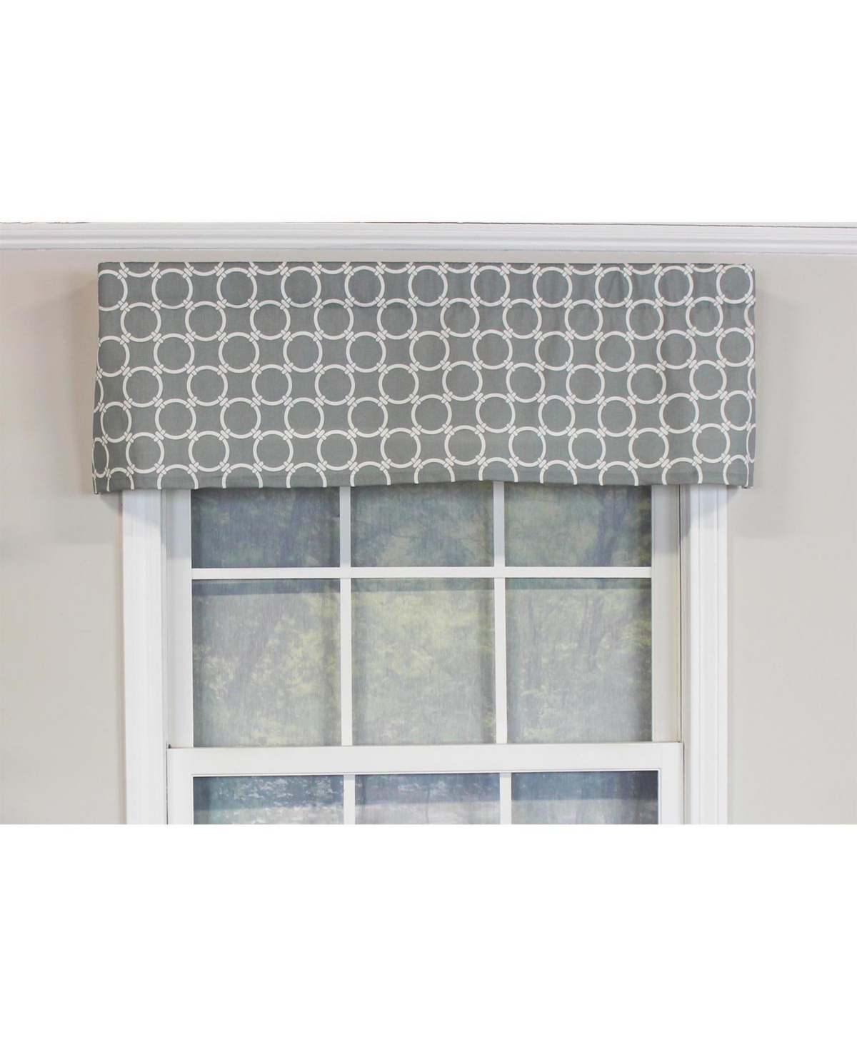 Rlf Home Ringlets Tailored 100% Cotton with Fully Lined 3" Rod Pocket Valnance for Windows 50" x 14" Gray