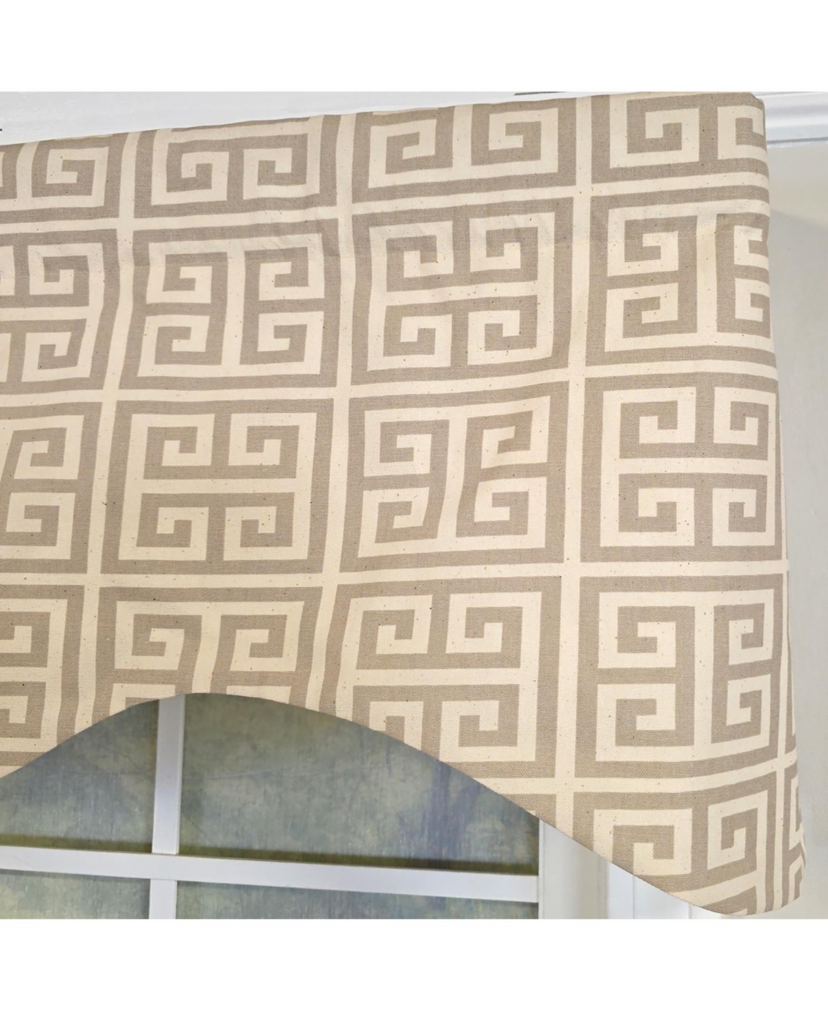 Rlf Home 100% Cotton Tower Cornice With Poly/Cotton Ivory lining Rod Pocket Valance 50" x 17" Gray