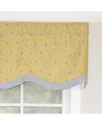 Freida Ruffled Provance 100% Cotton with Fully Lined 3" Rod Pocket Valnance for Windows 50" x 15" Cornflower