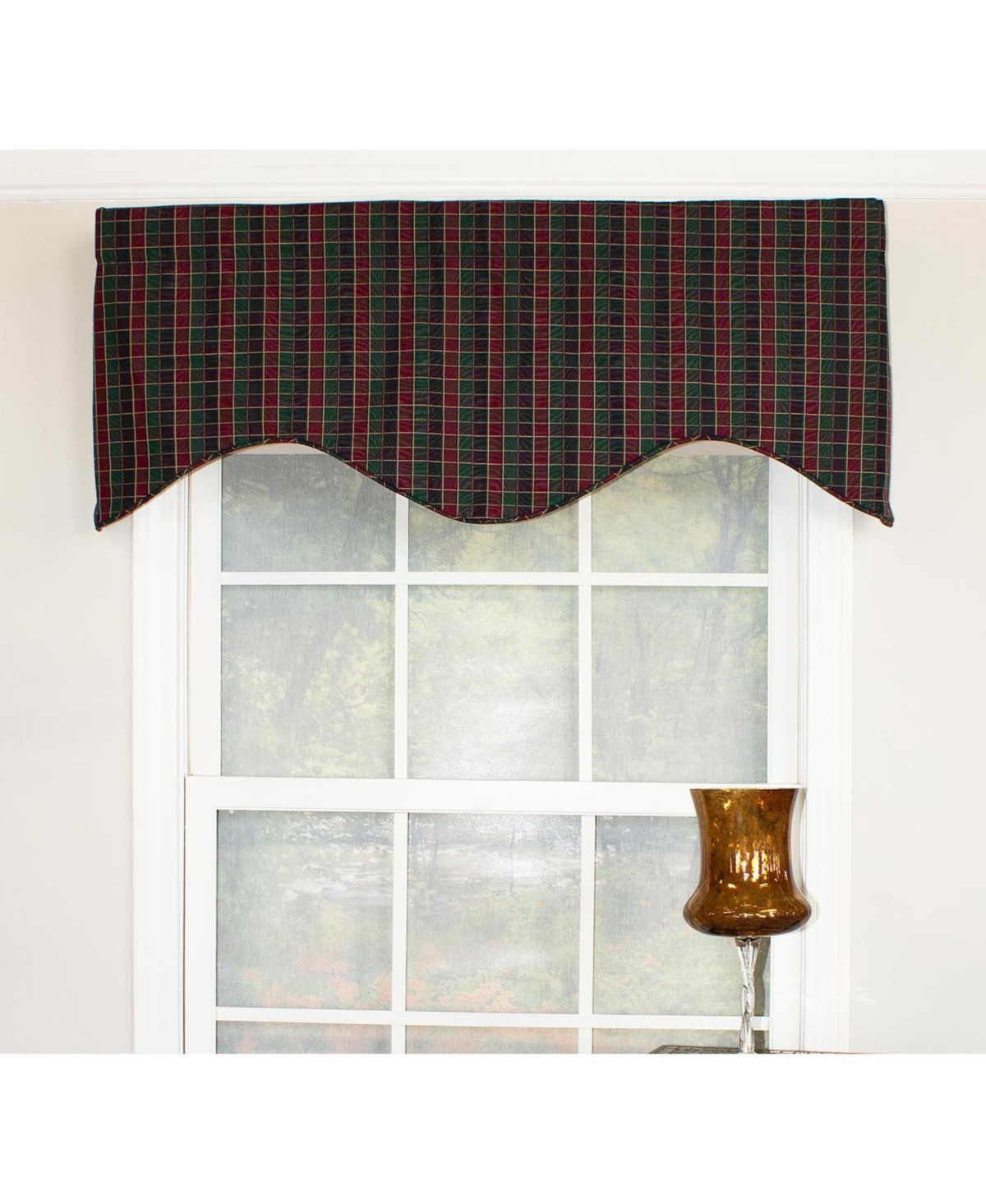 Rlf Home Tammy Corded Cornice 100% Cotton with Fully Lined 3" Rod Pocket Valnance for Windows 50" x 17" Grape