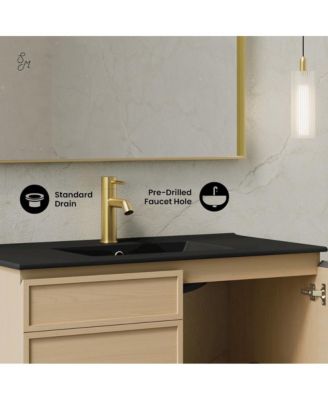 36" Wood Wall-Mounted Bathroom Vanity Sink Top