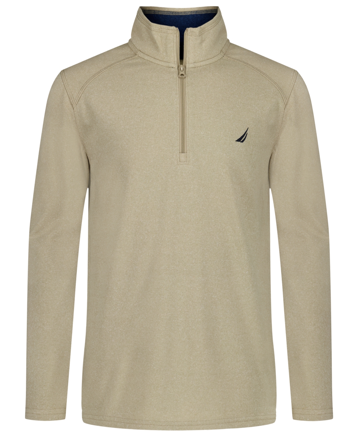 Nautica Boys 4-20 Quarter Zip-up Jacket In Brown
