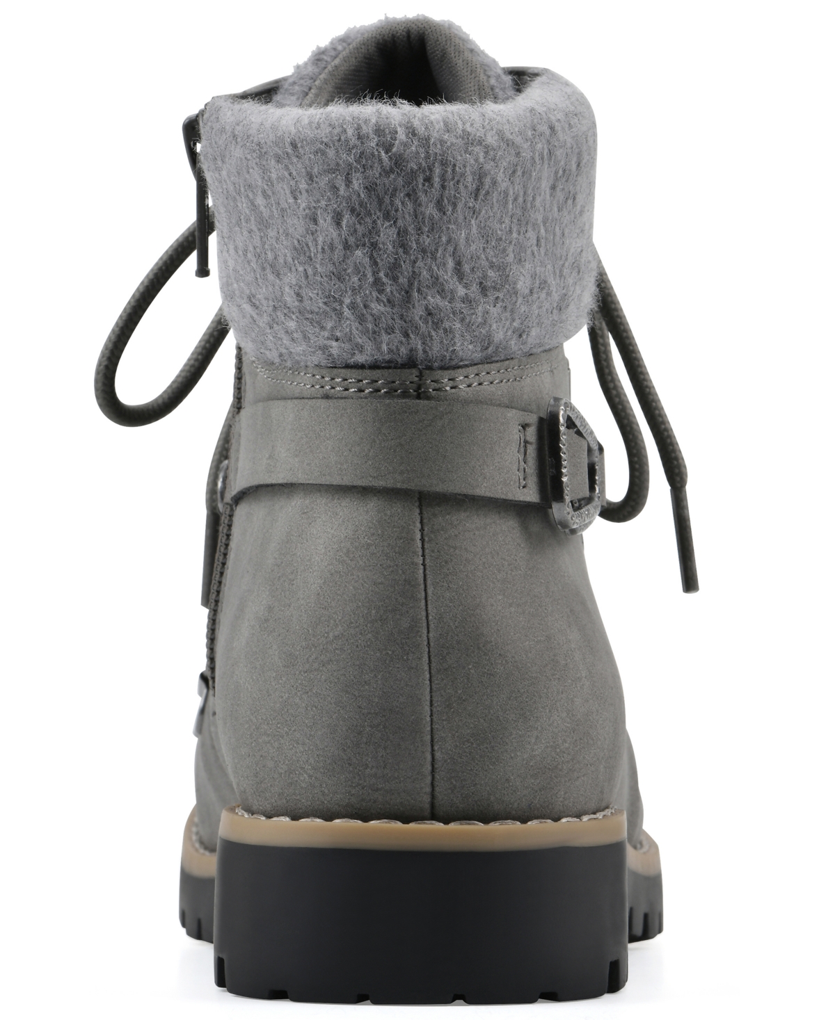 Cliffs By White Mountain Pioneer Faux Shearling Lined Lace-up Boot In Gray