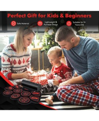 Electronic Drum Set with 2 Build-in Stereo Speakers for Kids