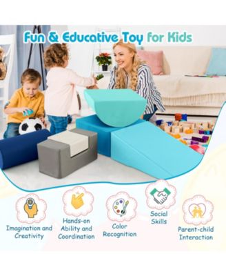 6 Pieces Foam Climbing Blocks Indoor Climb and Crawl Activity Playset with Rectangles