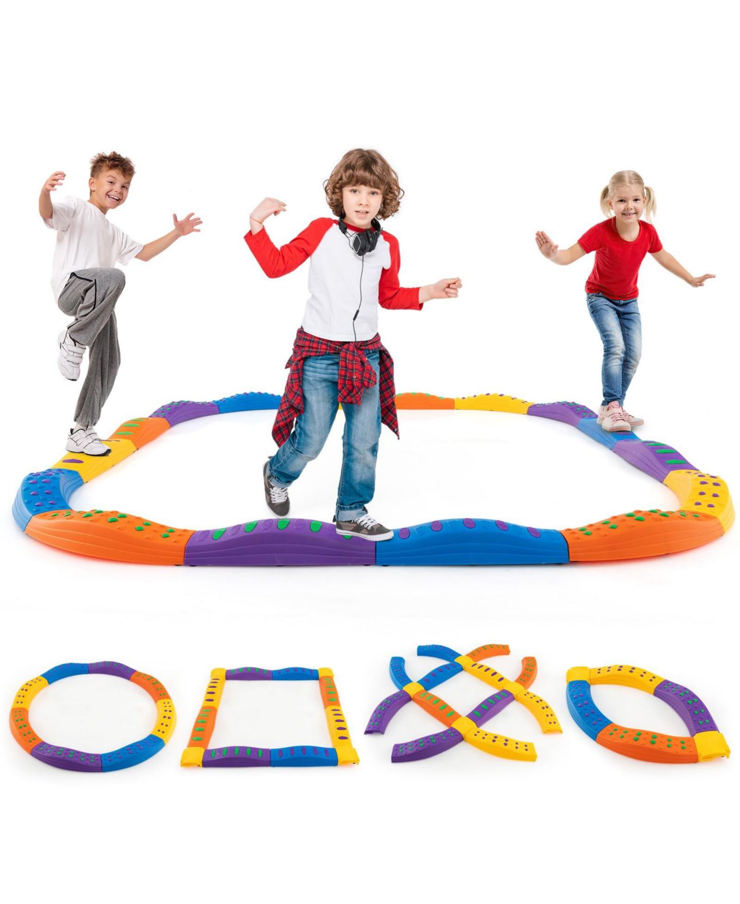 Детские игрушки Mecale Kids Wavy Balance Beam Textured Non-Slip 20-Piece Set, Ages 3+ — фото 1