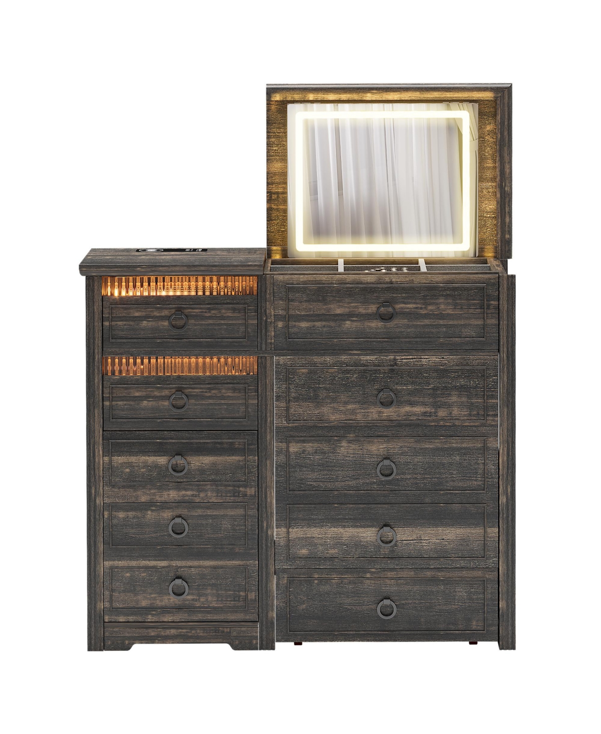 Vlsrka Vanity Makeup Desk with Mirror and Lights
