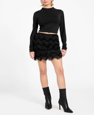 Women's Alyna Fringe Mini Skirt
