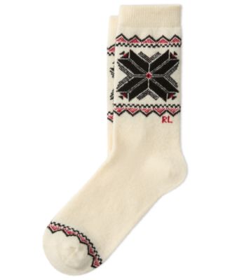 Polo Ralph Lauren - Women's Snowflake Border Knit Crew Socks