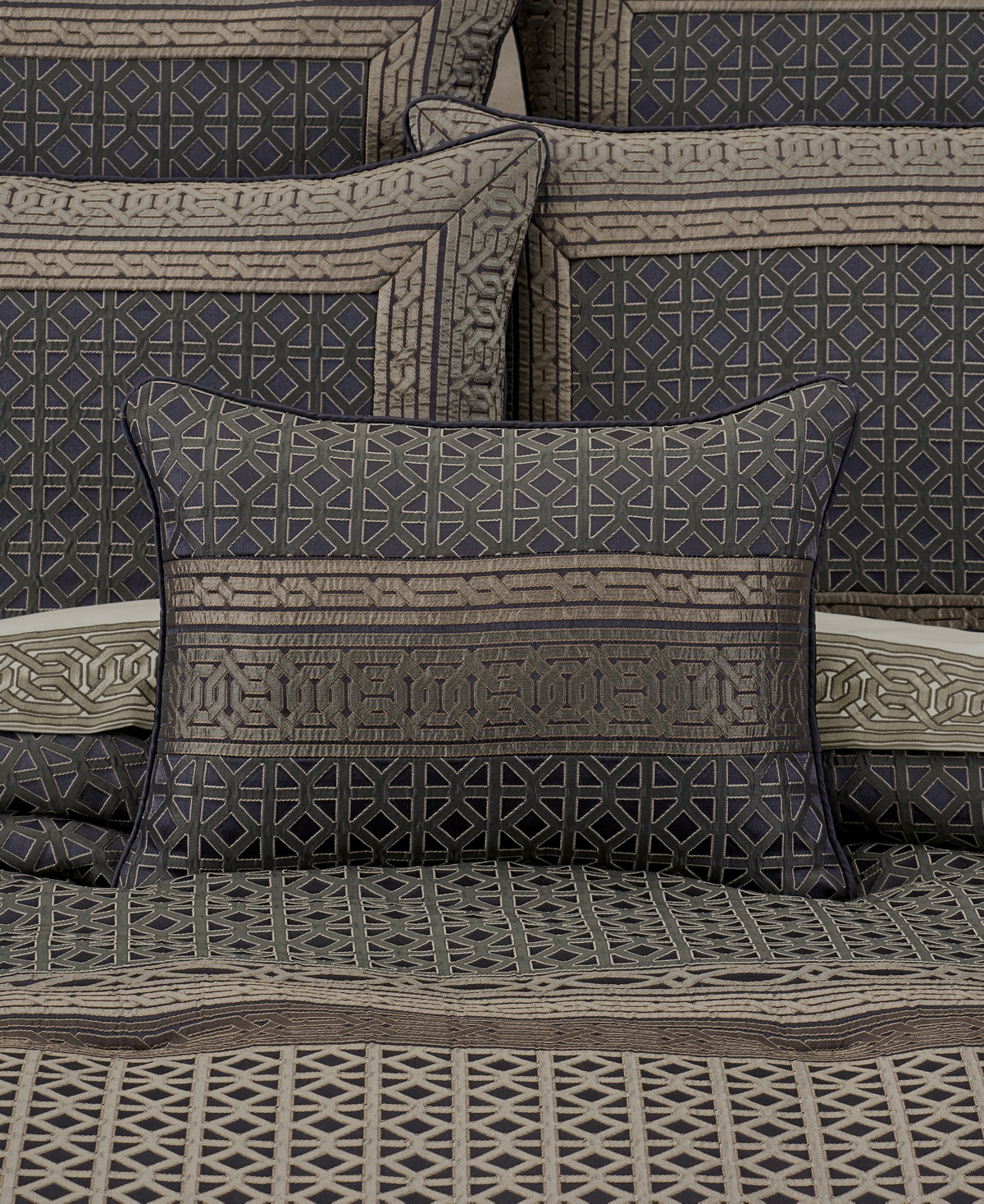 J Queen New York Alaro Geometric Boudoir Decorative Pillow, 15" x 20"