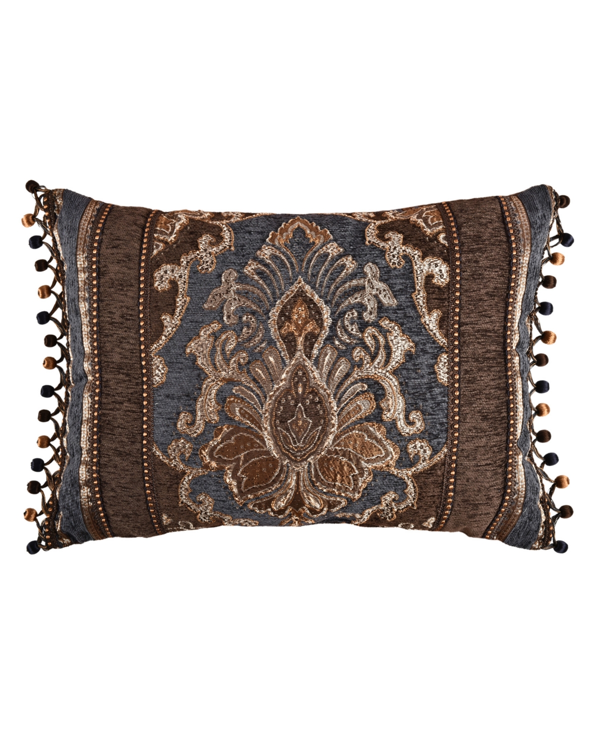 J Queen New York Sofia Chenille Damask Boudoir Decorative Pillow, 15" x 21"