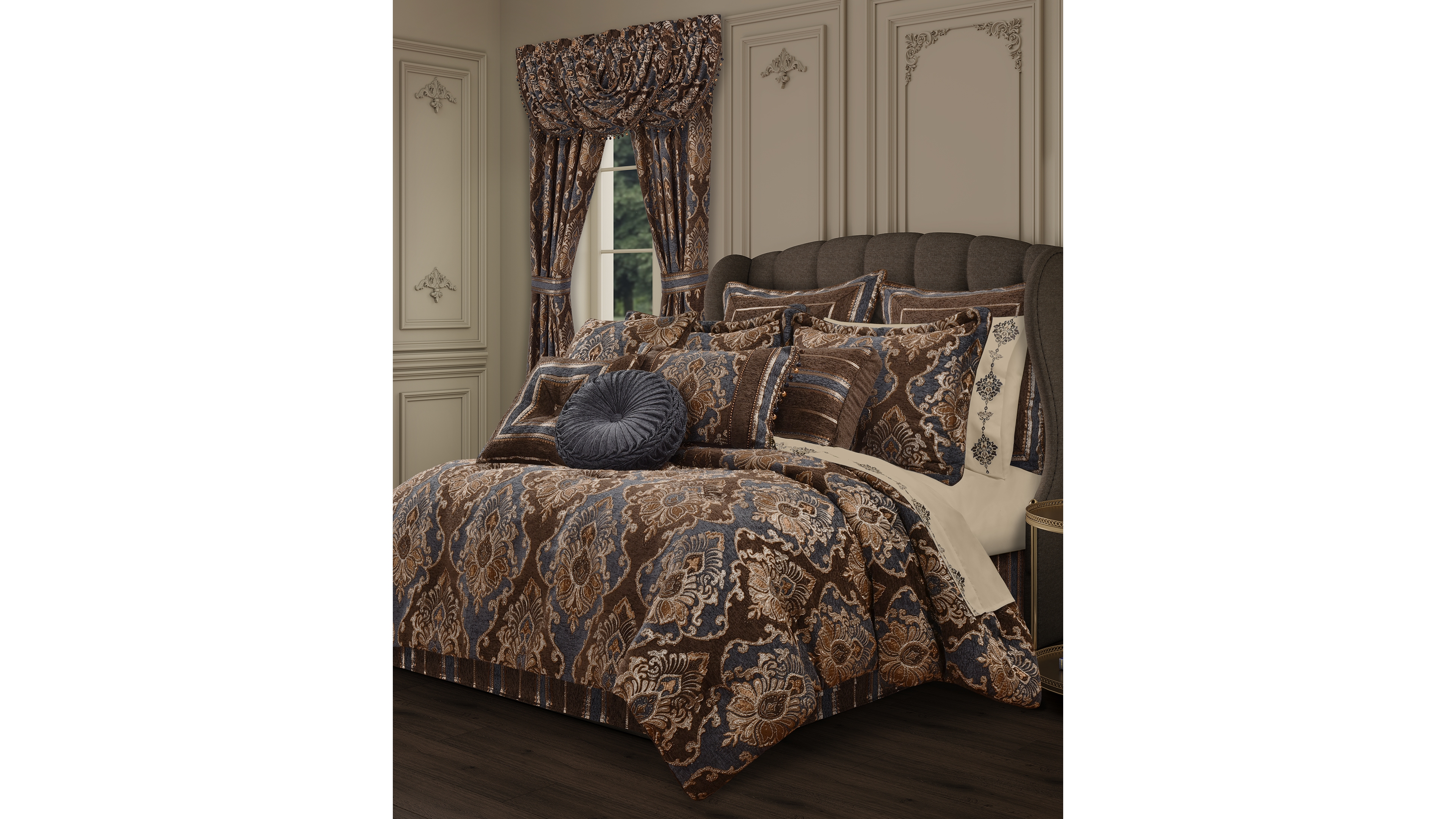 J Queen New York Sofia Chenille Damask 4-Pc. Comforter Set, King