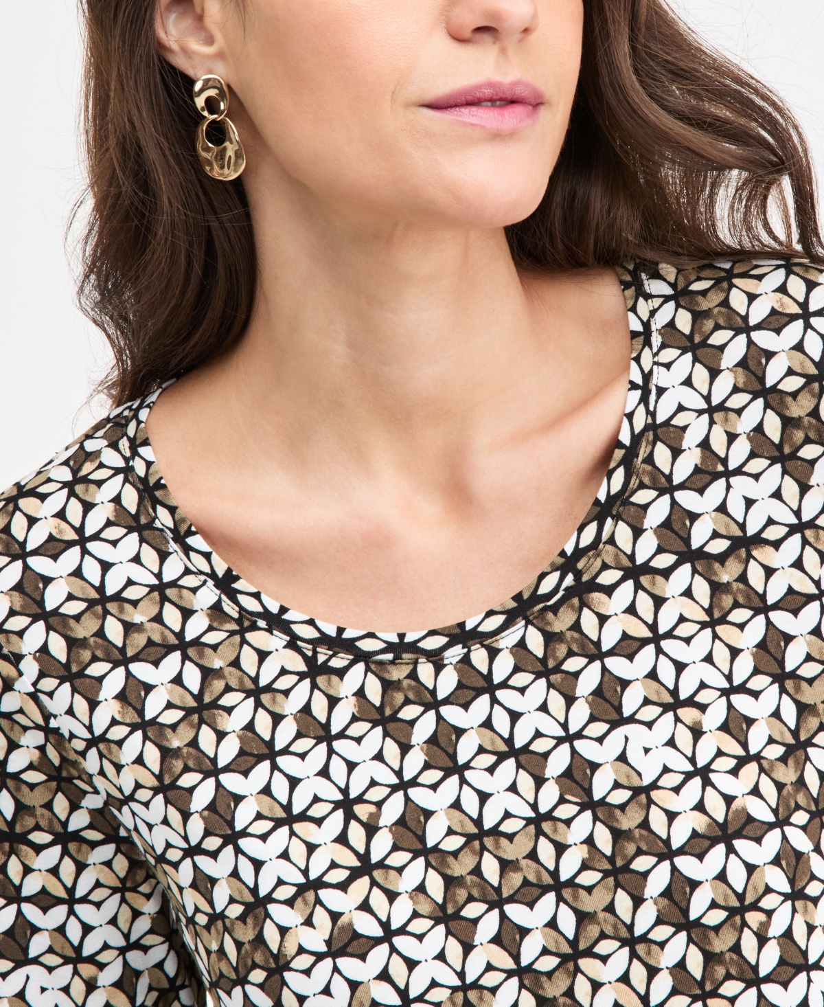 Jm Collection Emerald Shapes Scoop Neck Top, Macy's Exclusive