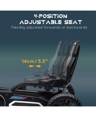 Kids Pedal Go Kart, Outdoor Ride on Toy with Adjustable Seat, Swing Axle, Handbrake, 4 Non-Slip EVA Wheels for Boys and Girls Aged 3-8 Years Old