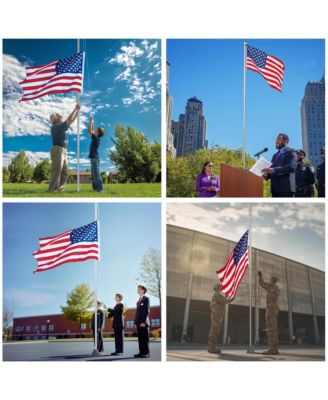 Bravery 30ft 13 Gauge Sectional Flag Pole Kit Aluminum for Outside House