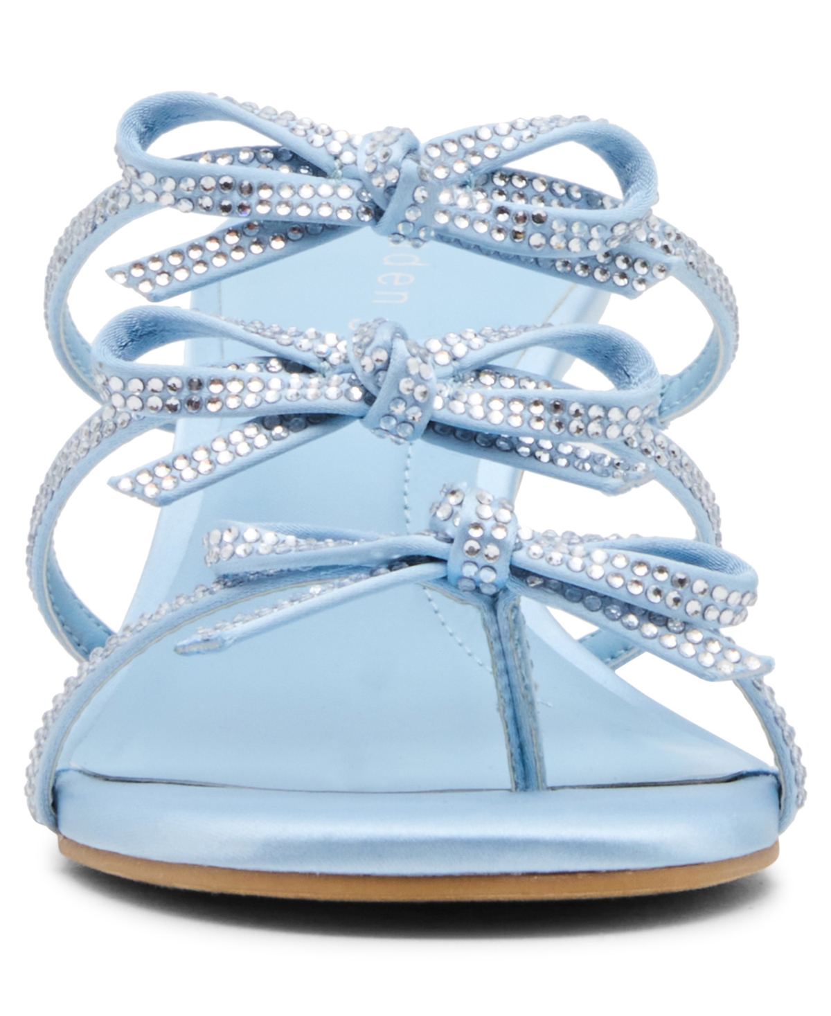 Madden Girl Women's Loving Bow Mid-heel Rhinestone Dress Sandals In Blue