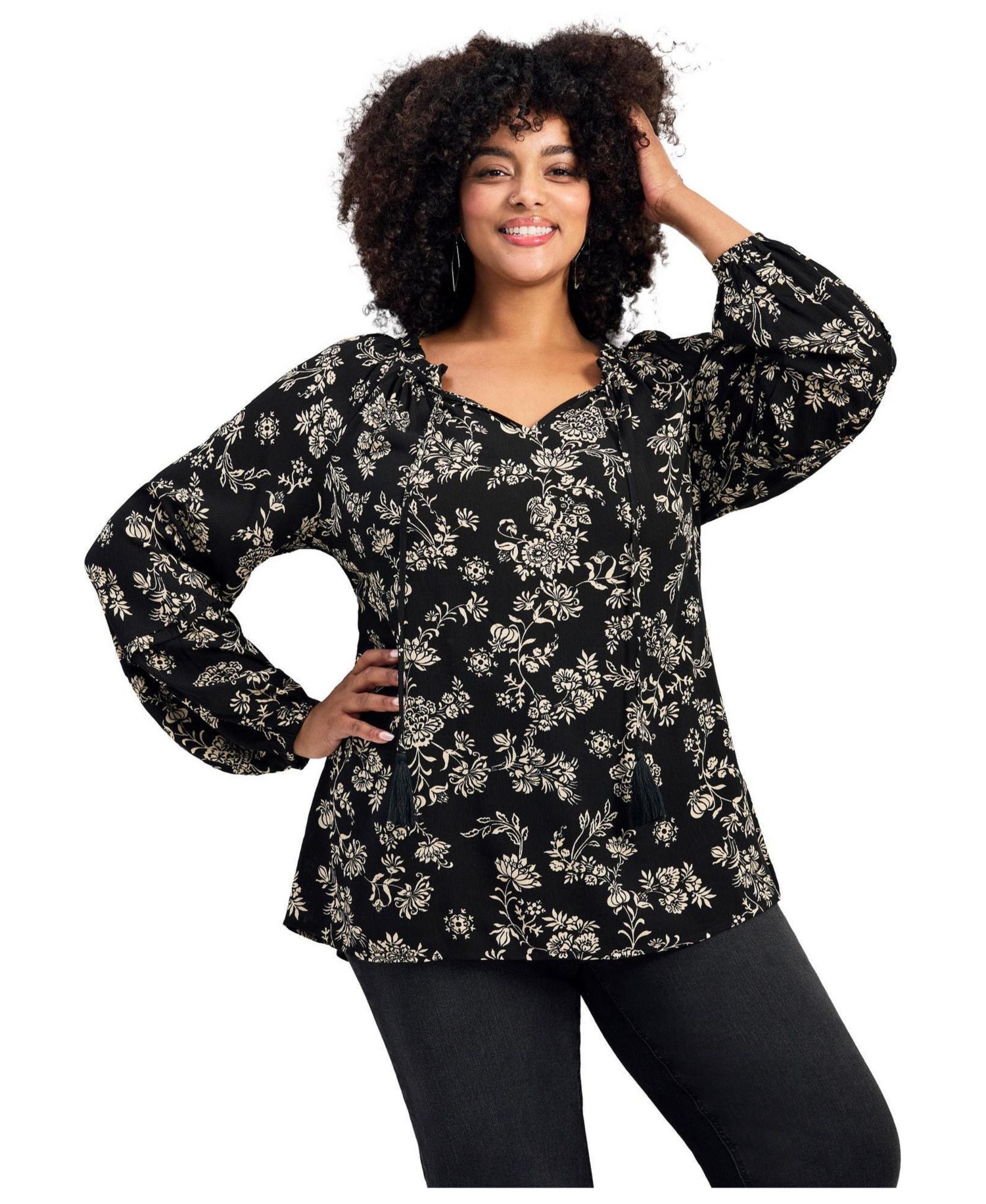 Women's Plus Size Bianca Peasant Blouse