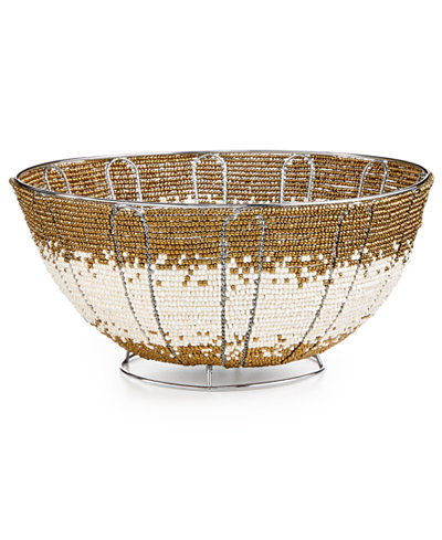 Global Goods Partners Two-Tone Beaded Fruit Bowl