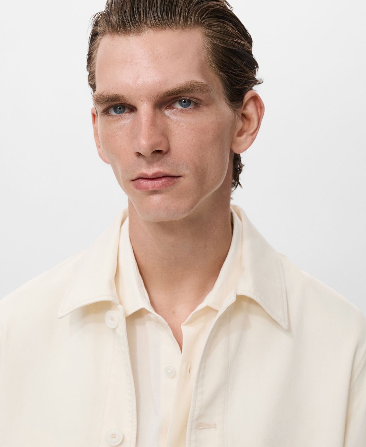 Mango Men's Buttons Straight Cotton Jacket