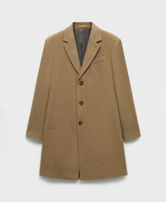 Men's Straight Fit Wool-Blend Overcoat
