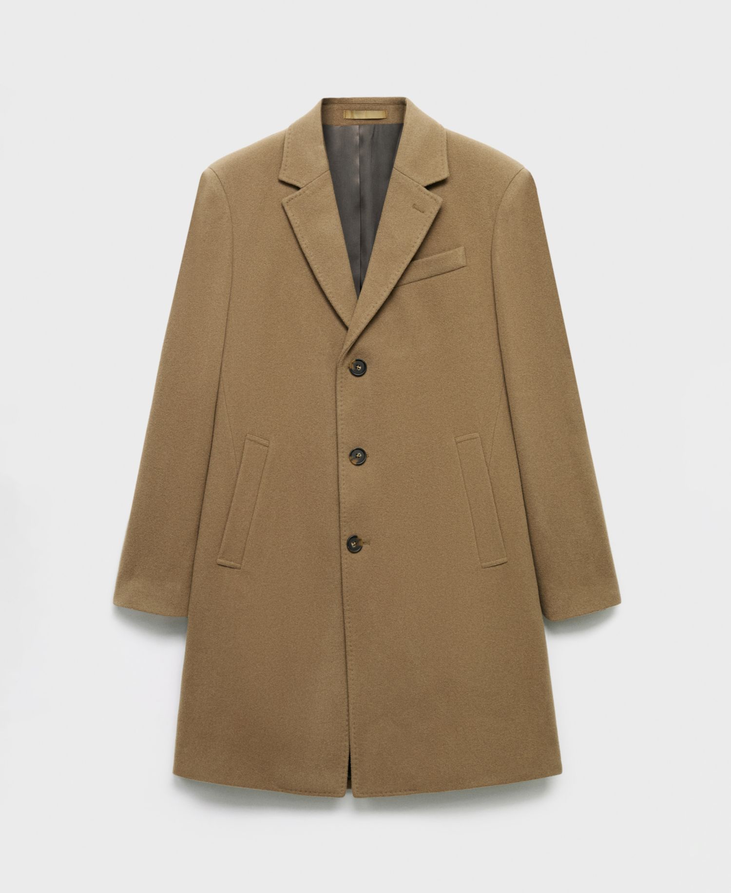 Men's Straight Fit Wool-Blend Overcoat