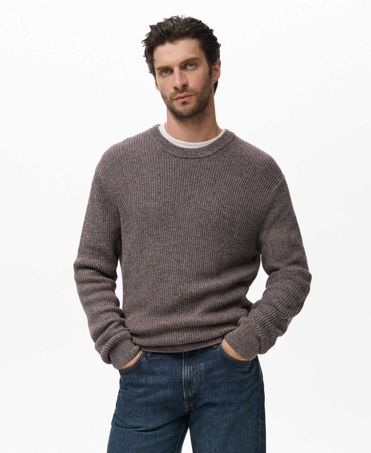 Mango Men's Cotton Specked Sweater