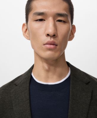 Men's Slim-Fit Micro-Check Jacket