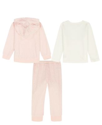 Baby Girls' Long-Sleeve Hoodie, T-Shirt, and Joggers, 3-Piece Set