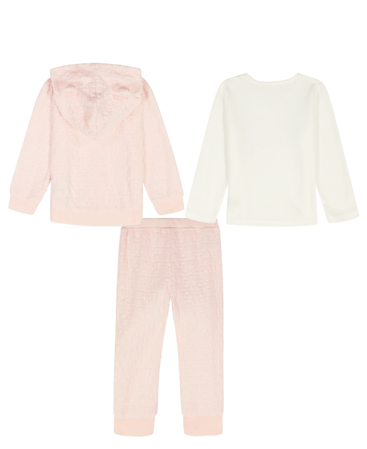 Juicy Baby Girls Long-Sleeve Hoodie, T-Shirt, and Joggers, 3-Piece Set